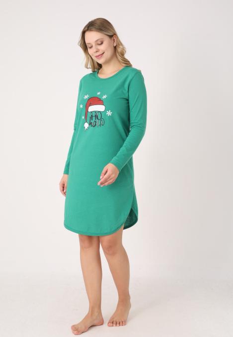 Camasa de noapte Craciun,Imprimeu HO HO, En-gros